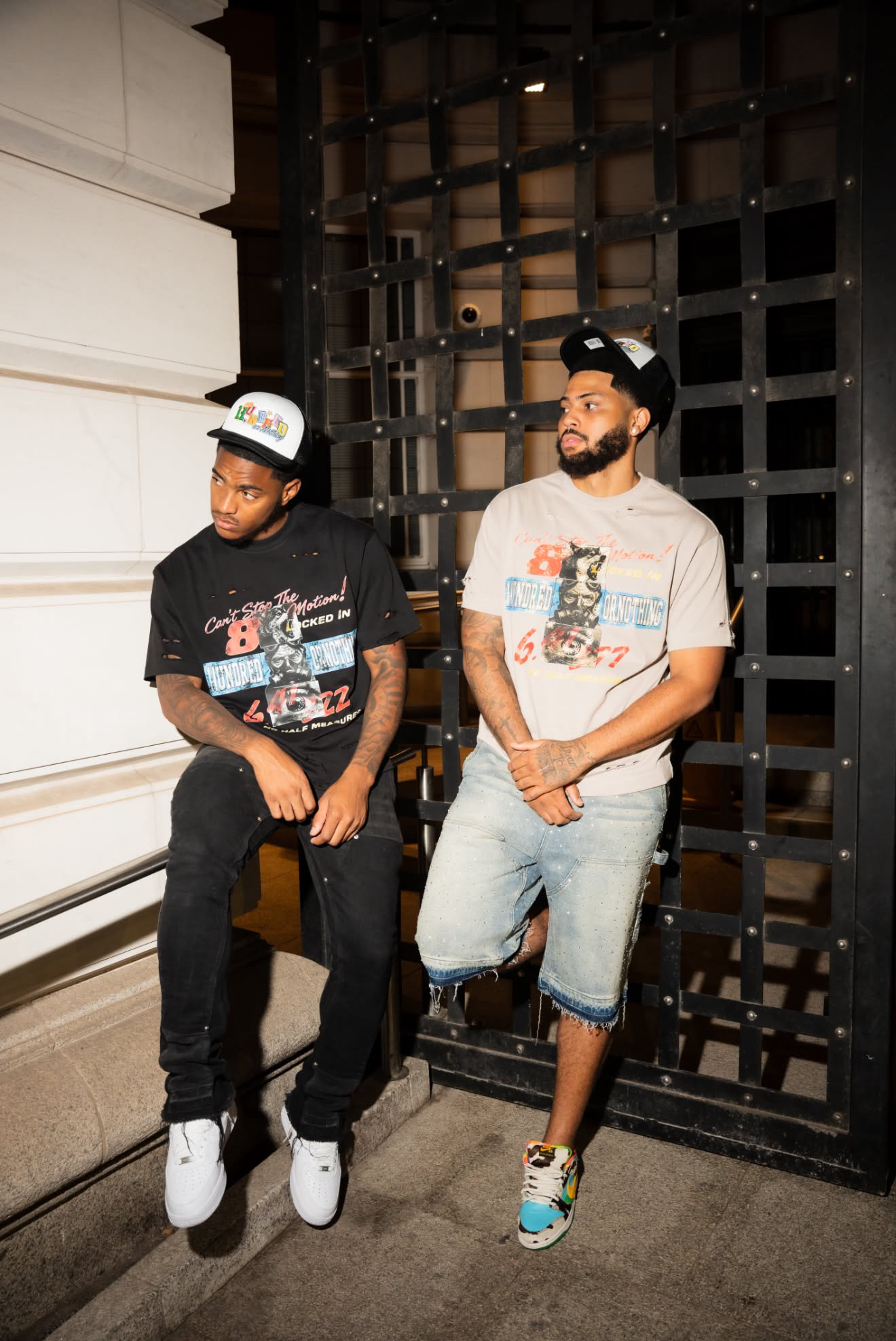 Models wearing the Restart 01 drop