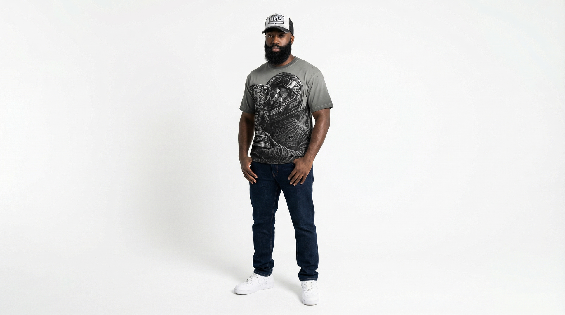 1 HUNDRED Relentless Trophy Tee and 1H Star Cap - Premium Streetwear Collection